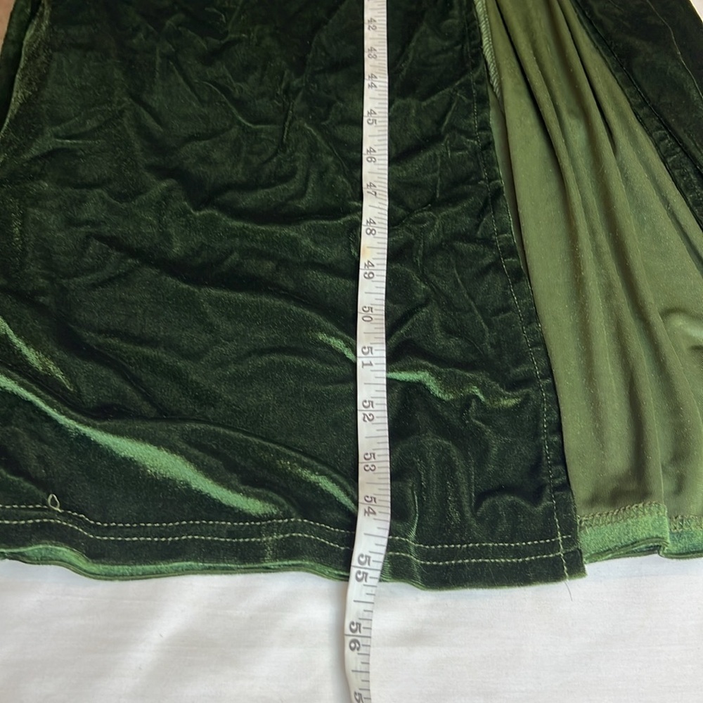 Elegant Green Velvet festival, Holliday Whimsygoth MIDI V Neck Dress SZ L - Picture 11 of 11